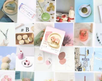 400 sheets mini paper booklet | assorted pattern flower sky nature  mushroom vellum paper ephemera collage Y02 Be-6