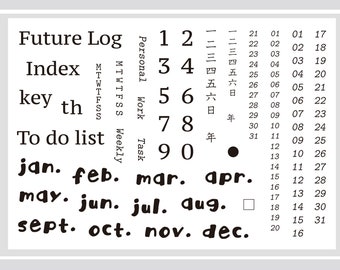clear Stamp Set / Clear Stamps / planner date month daily functional  bullet journal Transparent Stamp S36
