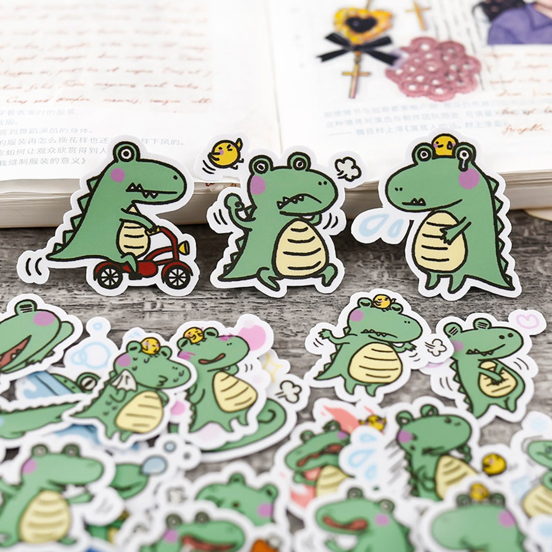 Cute Baby Crocodile Sticker Themed Animal Stickers, Alligators Notebook ...