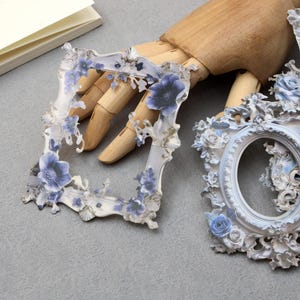 Blumen geschnitzten Rahmenkarton | 10 Stück/Packung Vintage Rose Fotorahmen Bordüre gestanzte Junk Journal Papier BE-1
