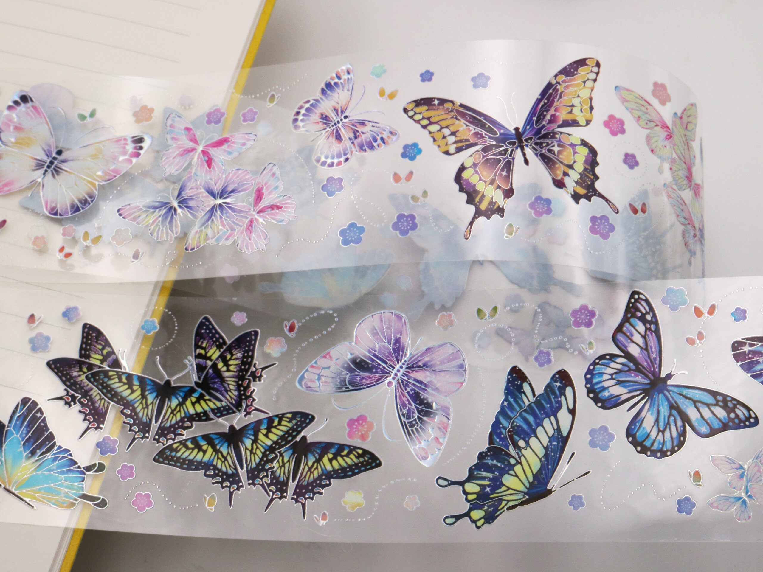 Butterflies Pet Tape | Butterfly Flying Insect Holographic Silver Foil ...