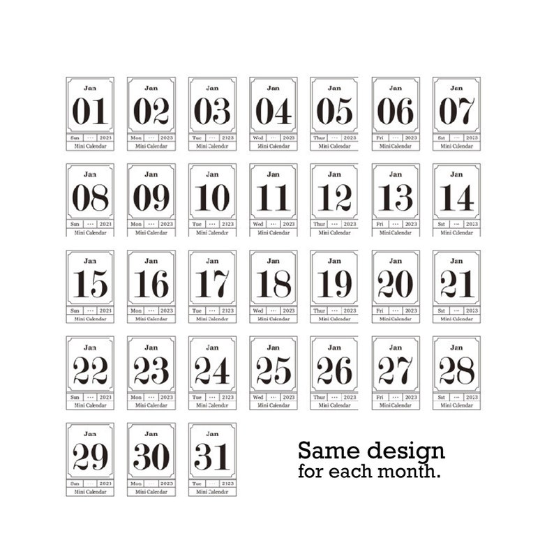 2023 Calendar Mini Calendar Small Calendar Pocket Calendar Etsy