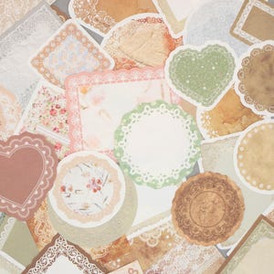 papel com padrão de renda retrô | vários tecidos de renda impressos bordados papel colagem conjunto de papel