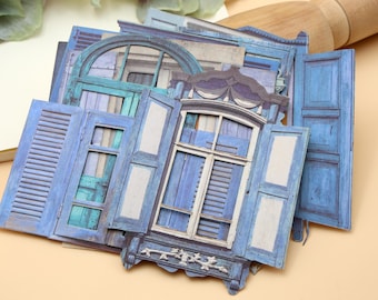Various window paper stickers | 10pcs/pack window stickers junk journal kit pack Be-1