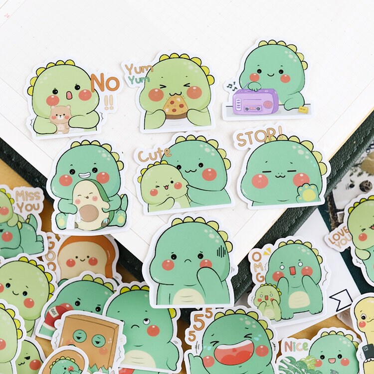 Cute Baby Dinosaur S2 Sticker Themed Animal Stickers Etsy