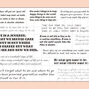 clear Stamp Set / Clear Stamps / quotes calligraphy themed  transparent stamps s13