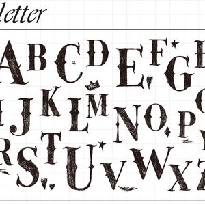 clear stamp set /clear stamps /planner Journal stamp/ Alphabet letter s05