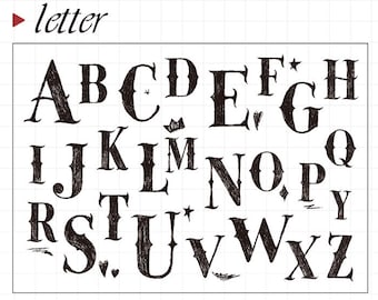 clear stamp set /clear stamps /planner Journal stamp/ Alphabet letter s05