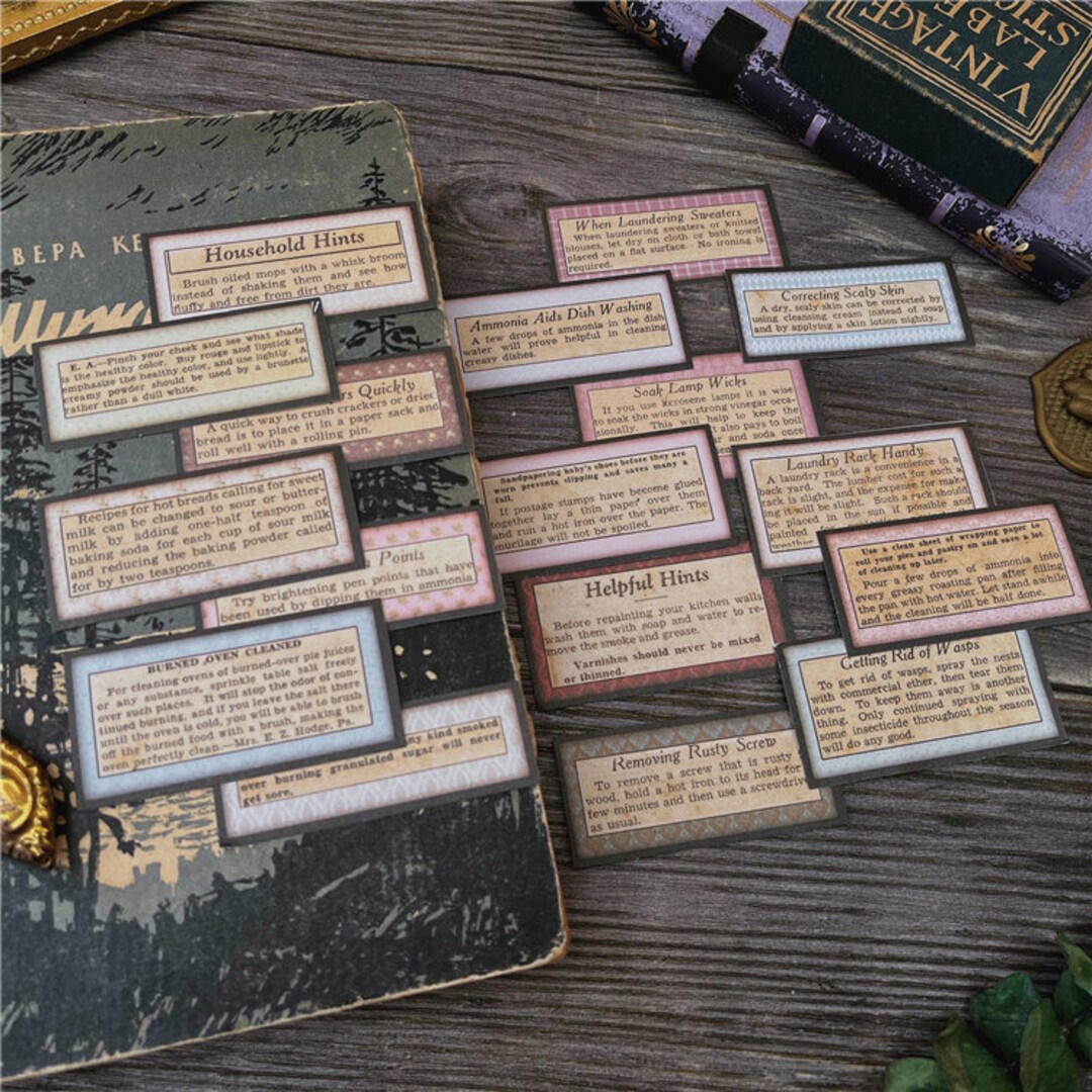 Vintage Quotes Stickers Household Hints Die Cut Stickers Etsy