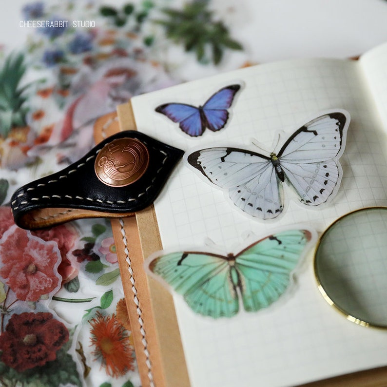 60pcs/pack Parchment Paper Texture Thin Stickers Pack Flower Etsy