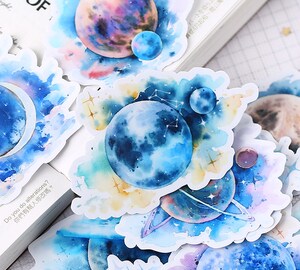 Autocollants Espace Pour Enfants APLI Kids - 36 Stickers Planètes, Fusées, Étoiles - Loisirs Créatifs, Décoration