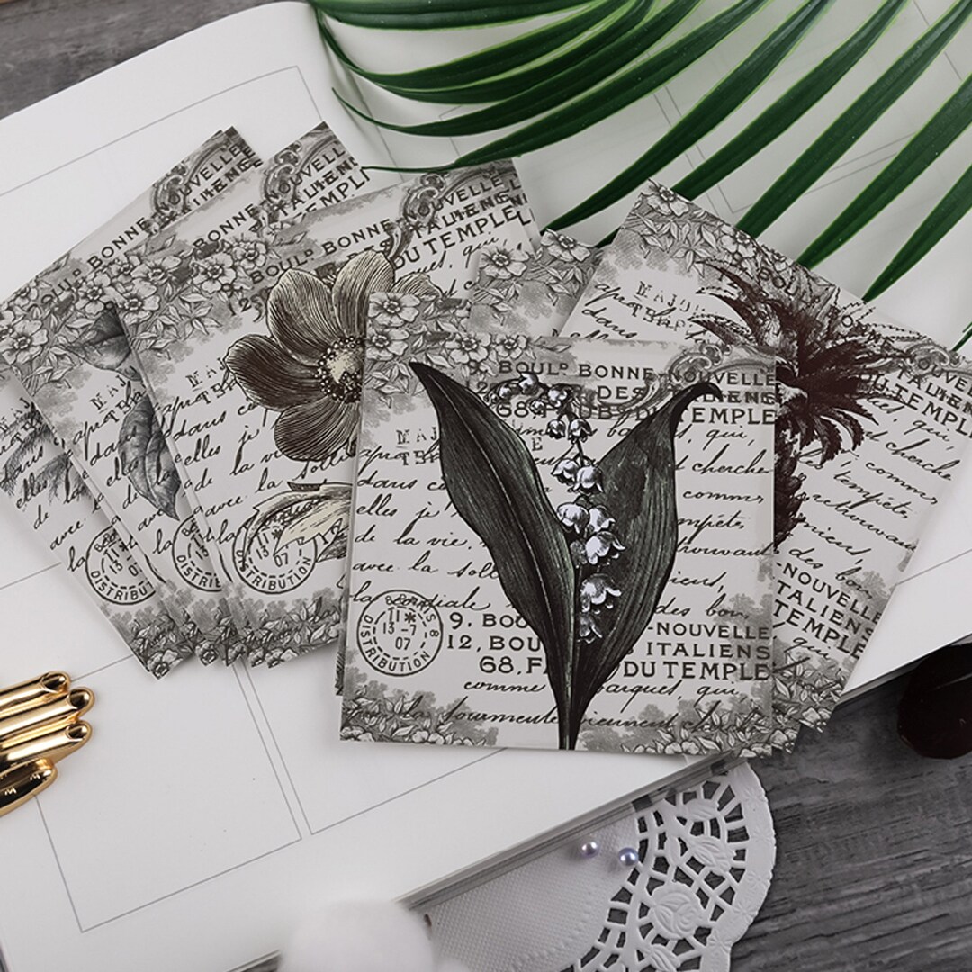 Vintage Flower Pattern Stickers | Vintage Botanical Flower Leaf Vintage ...
