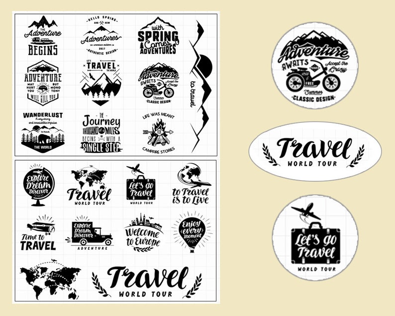 clear Stamp Set Clear Stamps travel themed clear stamps camping outing s6