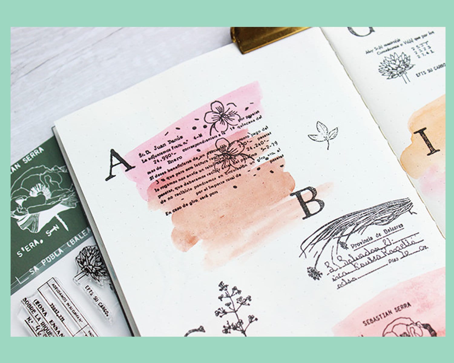 Clear Stamp Set / Clear Stamps / Flower Plant Leaves Branch Receipt ...