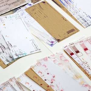 60pcs papel de moldura de padrão simples | conjunto de papel de colagem de papel de vários designs sale09