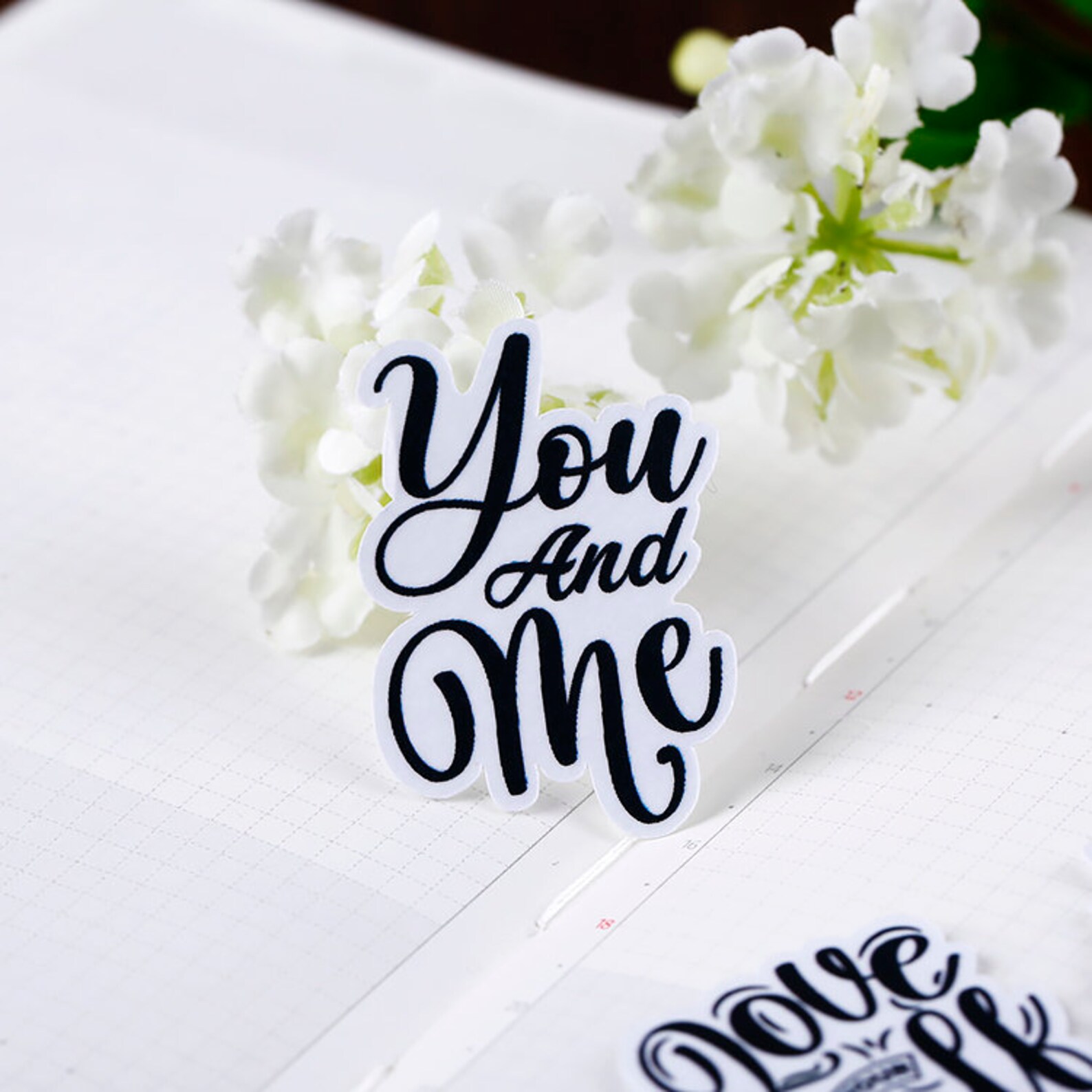 Calligraphy Stickers Brush Letter Stickers Love Quotes Word Stickers ...