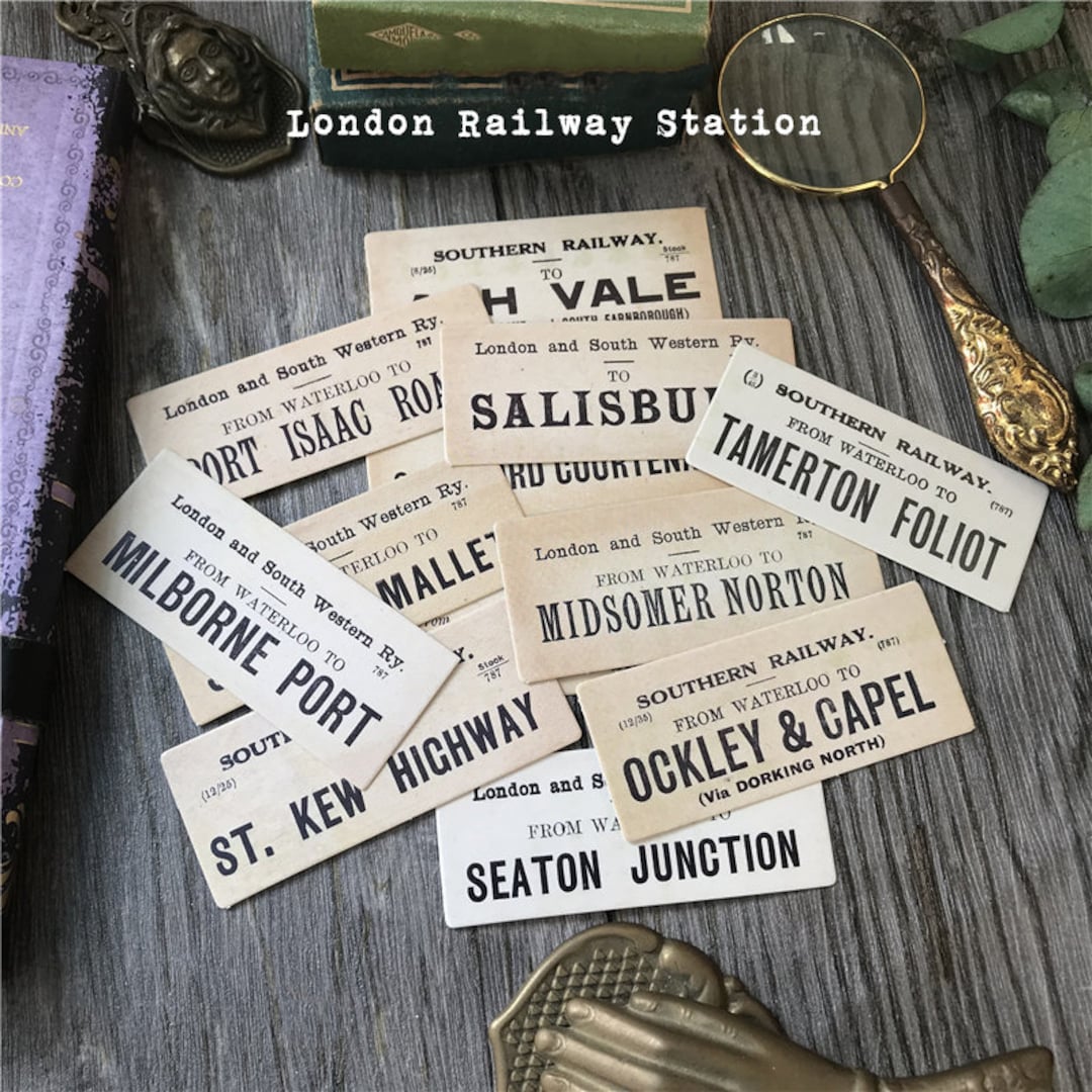 Vintage Train Ticket Cards Ephemera Card Collage Vintage Receipt Paper ...