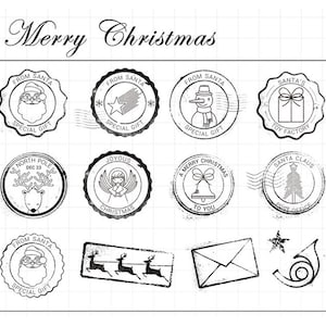 clear Stamp Set / Clear Stamps /Merry Christmas Santa snow themed clear stamp M04 S09