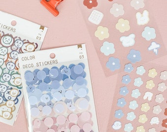 PET sheet sticker | cute color love bubble emoji flower watercolor Sticker PASH