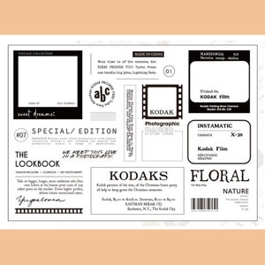 clear stamp set /clear stamps / film frame Kodak vintage Filmstrip lens camera picture s35