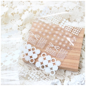 PET-tape | Glanzende tape wit geometrisch gemengd patroonthema Taperol M04 WT-1