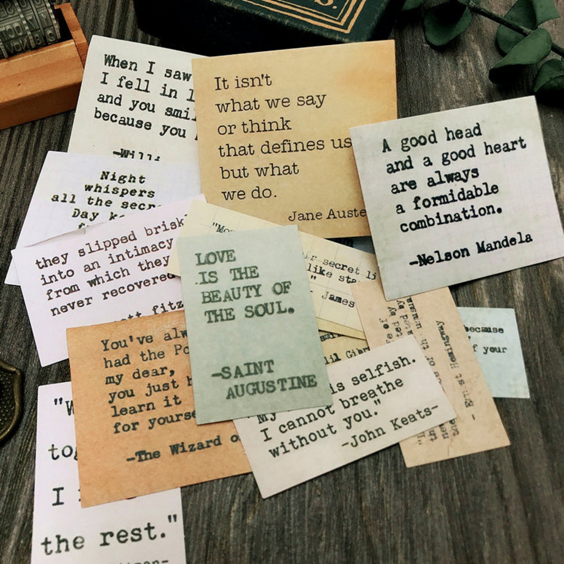 Vintage Quotes Stickers Typewriter Font Word Quotes Stickers Etsy