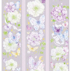 Flower Washi tape Pet Tape | flower floral butterfly garden dreaming style tape full roll M04 wt-4 Wt-1