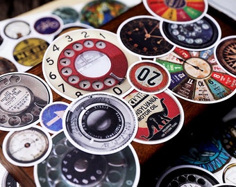 69pcs clock dial telephone mechanical movement church window themed  mixed Stickers  T03