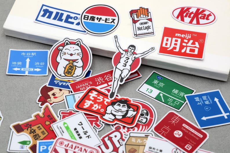 Japanese Storefront Sticker Japan Snack-themed Japanese Sign Tokyo Decorative Stickers, Food Brand ...