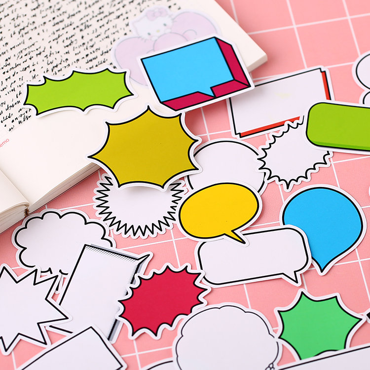 cute Speech sticker | Bubbles Monogram, comics message bubble themed  mixed Stickers ml05