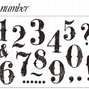 clear Stamp Set / Clear Stamps / number vintage number Arabic numbers Transparent Stamp S05