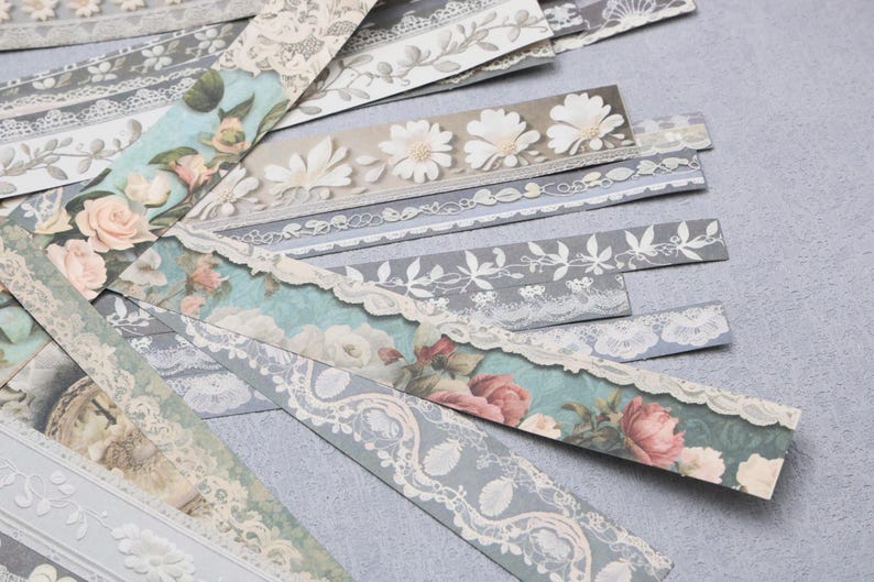 Vintage Lace Long Strip Stickers | Lace Stickers Deco Vintage Pattern ...