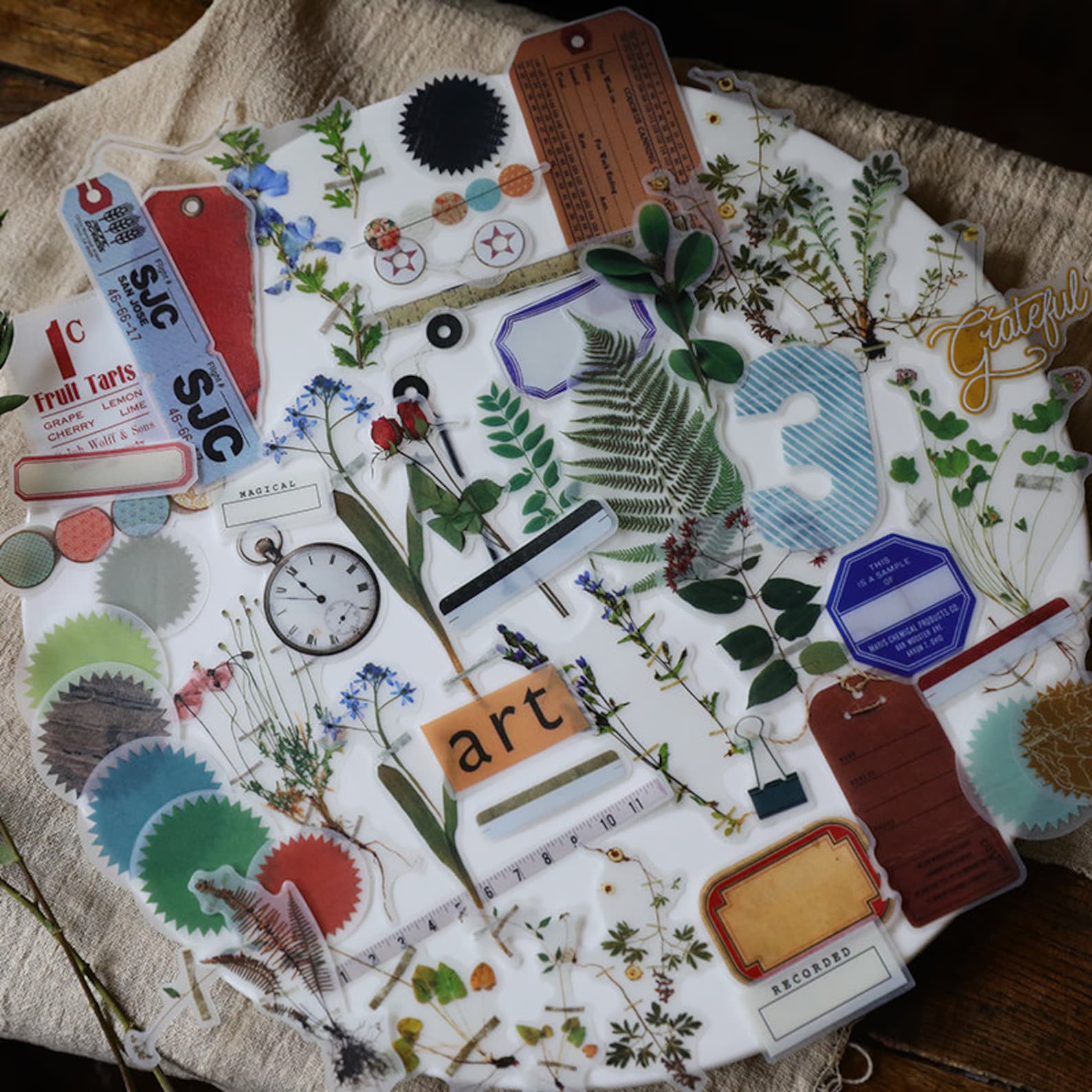 Botanical Vellum Sticker 75pcs/pack Vellum Texture Thin | Etsy