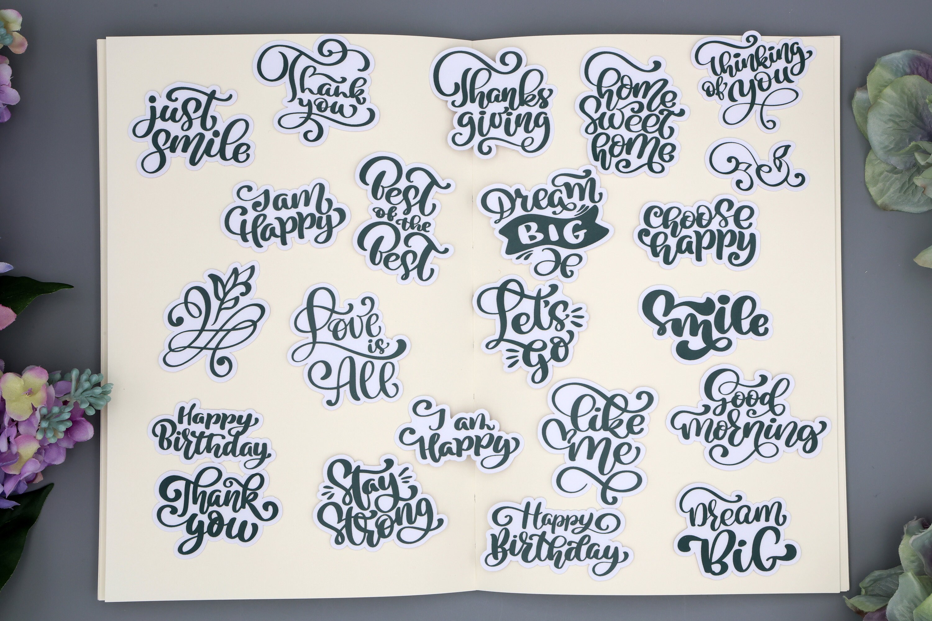 Calligraphy Stickers | Brush Letter Stickers Quotes Word Stickers ...