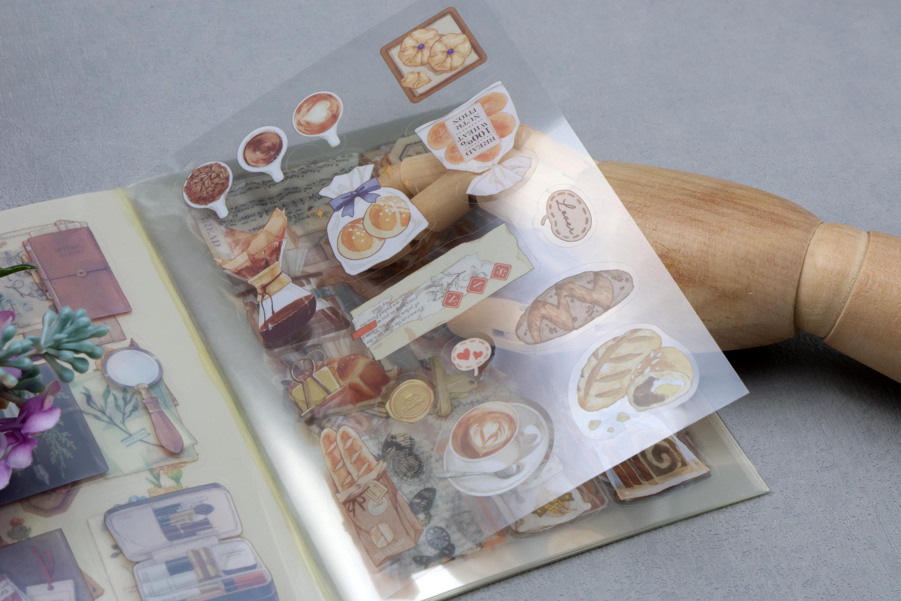 Sticker Booklet Design PET Sticker Booklet | 20 Sheets Collage Assorted Pattern Bread Flower ...