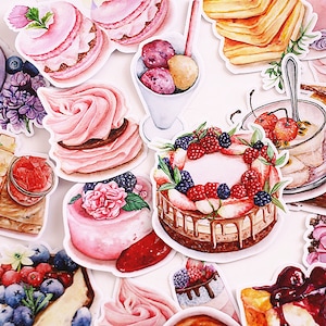 sweets stickers dessert food candy themed sweets  pie cake Decorative Stickers, Die Cut Stickers  ml05