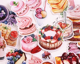 Adesivi per dolci, dessert, cibo, caramelle, dolci a tema, torta, torta. Adesivi decorativi, adesivi fustellati ml05