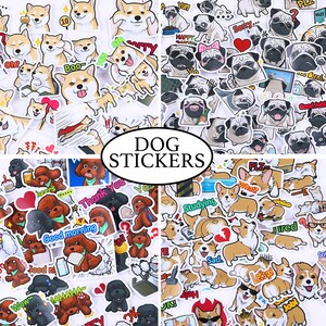 cute dog stickers adorable dog breeds themed sticker #Shiba Inu Pug Corgi Teddy Die Cut Stickers, puppies stickers ML05