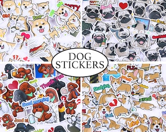 cute dog stickers adorable dog breeds themed sticker #Shiba Inu Pug Corgi Teddy Die Cut Stickers, puppies stickers ML05