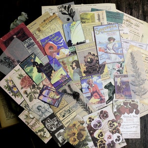 58 pcs pack B/Vintage junk journal kit pack, card, journal scrapbook ,vintage ephemera T03 B END85