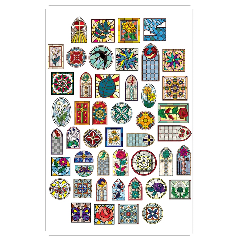 Colourful Stained Glass Window Sticker Church Window Sticker Etsy