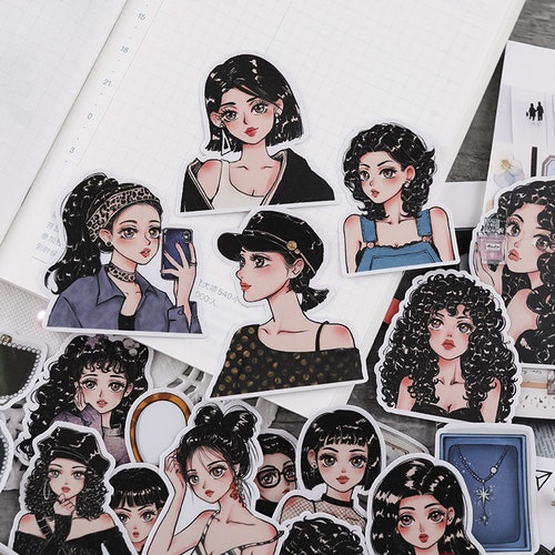 Fashion Girl Stickers Watercolor Modern Girls Streetwear - Etsy