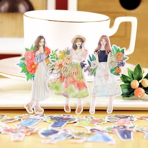 fashion Girl flower stickers | modern girls streetwear  themed Stickers, Die Cut Stickers, ML05
