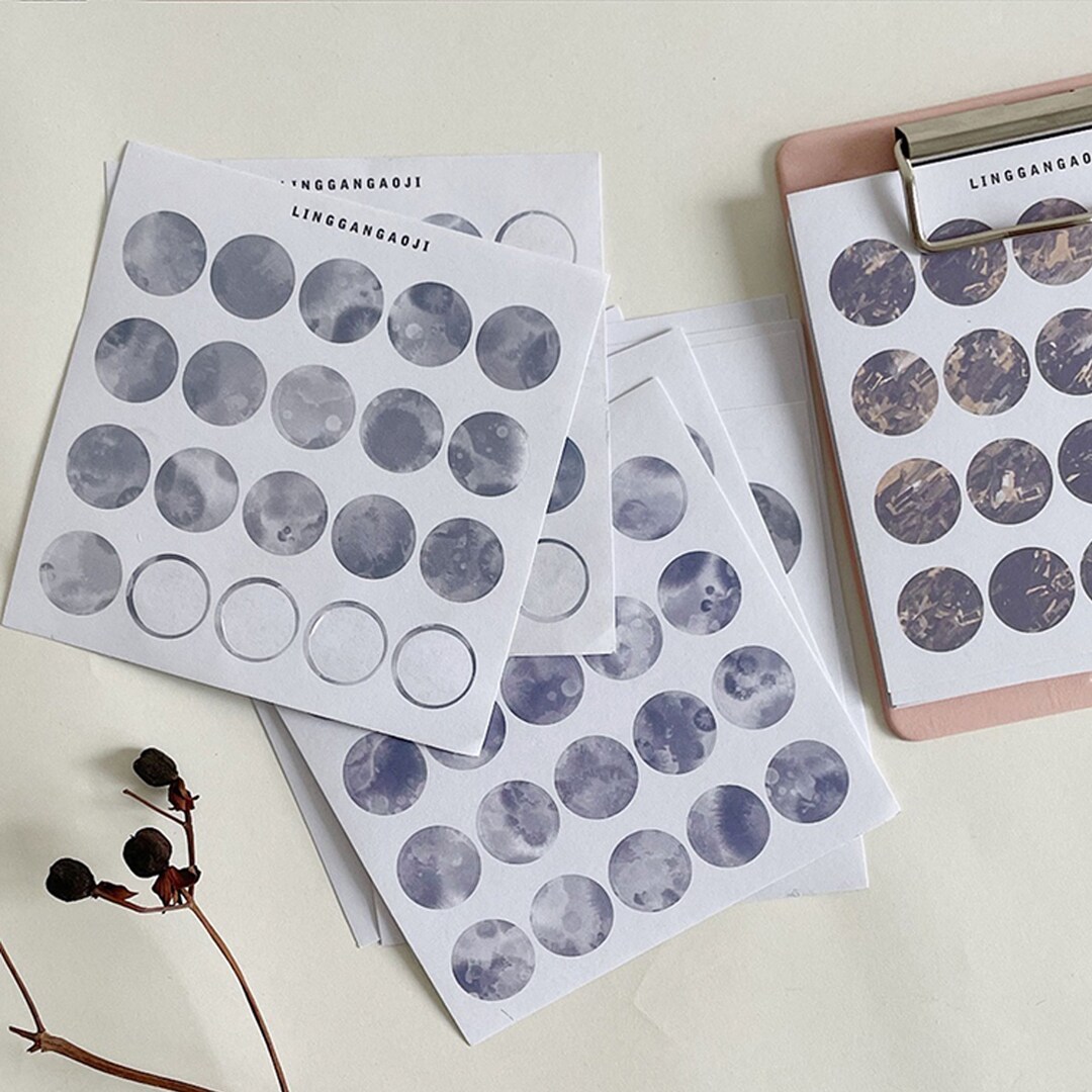 Cute Round Stickers Mute Color Watercolor Stickers Planner Etsy