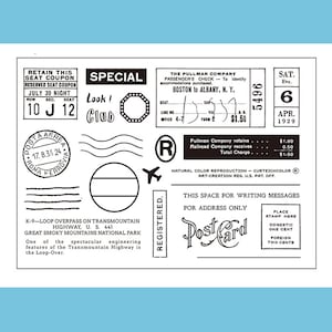 Set di timbri trasparenti / Timbri trasparenti / francobolli per cartoline, lettere, creazione di biglietti, tema m04 s21