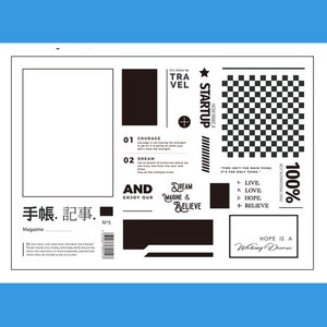Cling Rubber Stamp Set / rubber stamps / vintage photo magazine random frame block Transparent Stamp S29