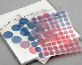 PET dot round sticker sheets | colors dot clear stickers  paper sheet Sticker PASH