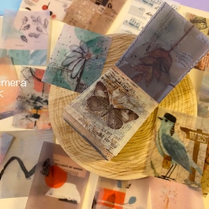 Mini-Pergamentpapier | 366 Seiten assortiert Muster Kunst Museum Collage Journal vellum paper Ephemera collage Y02
