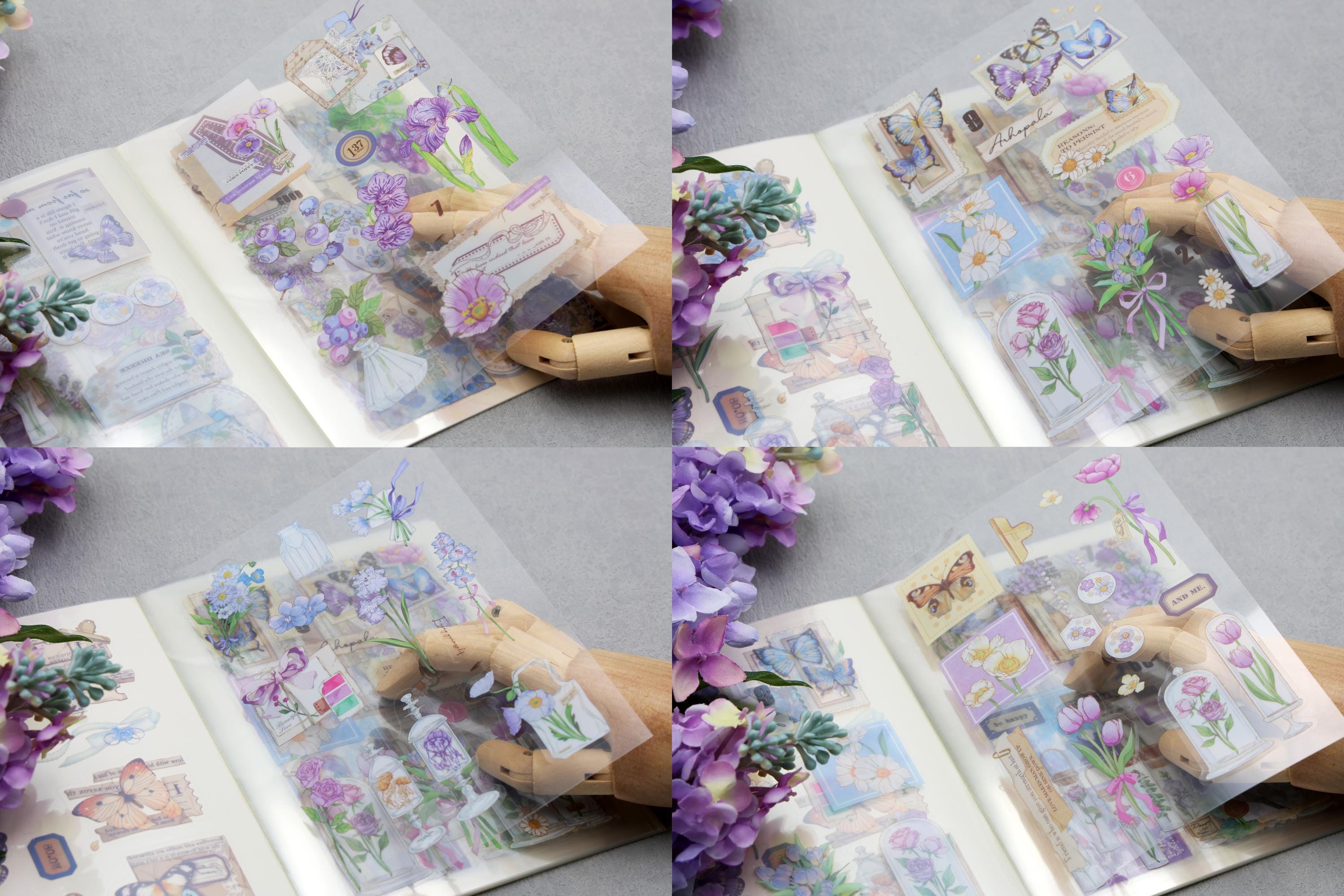 Sticker Booklet Design PET Sticker Booklet | 20 Sheets Collage Assorted Pattern Butterfly ...