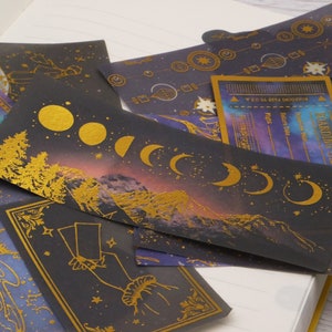 60pcs/pack washi Stickers Pack night sky gold foil magic elements astrological themed Washi Stickers M02 Tzb-L1